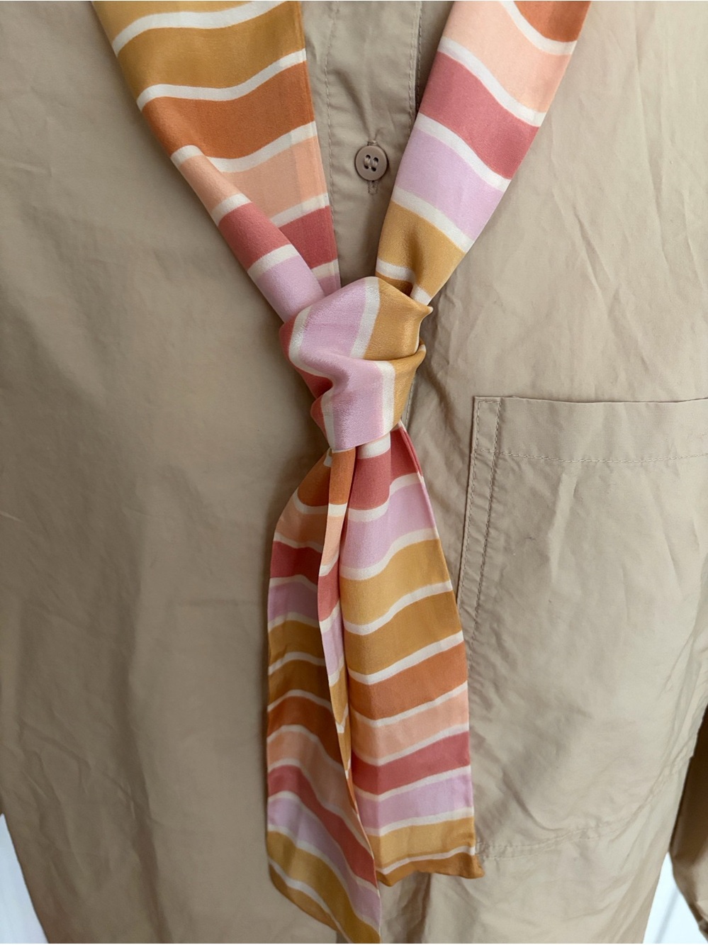 ECHO 100% Silk ribbon style scarf made in Japan.